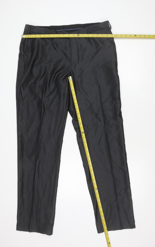 Marco Venturi Men’s Black Dress Pants L 36in Waist Straight Leg Formal