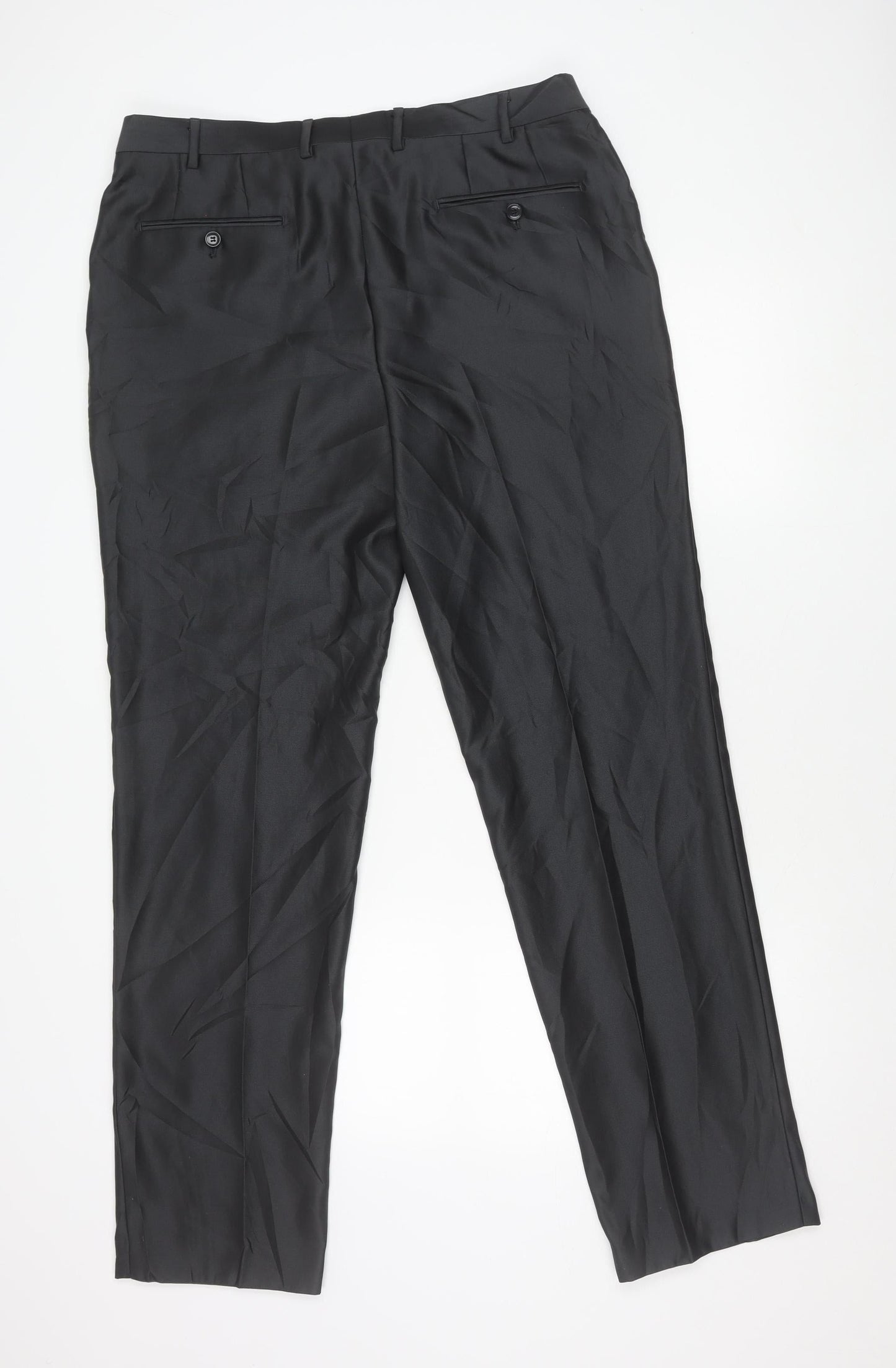 Marco Venturi Men’s Black Dress Pants L 36in Waist Straight Leg Formal