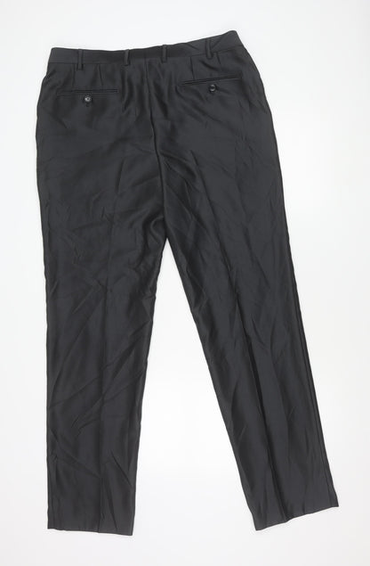 Marco Venturi Men’s Black Dress Pants L 36in Waist Straight Leg Formal