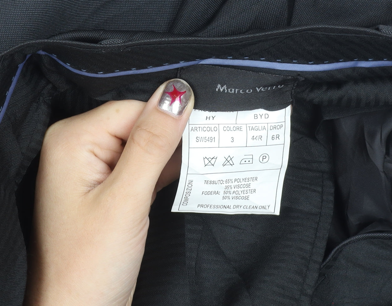 Marco Venturi Men’s Black Dress Pants L 36in Waist Straight Leg Formal