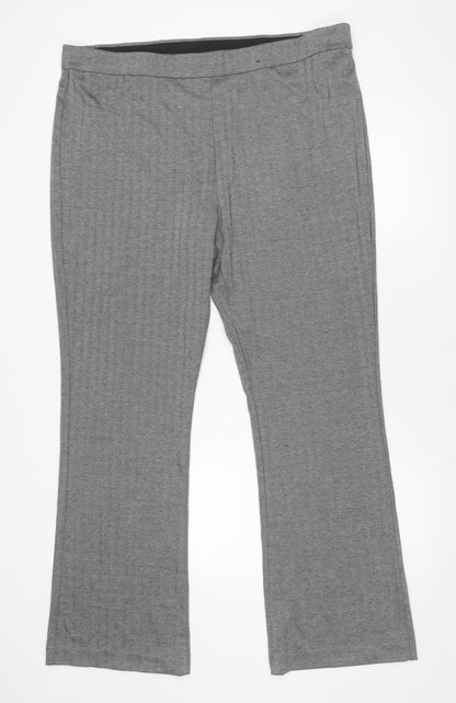 Womens UK Size 22 Marks and Spencer Classic Fit Dress Pants Grey Trousers