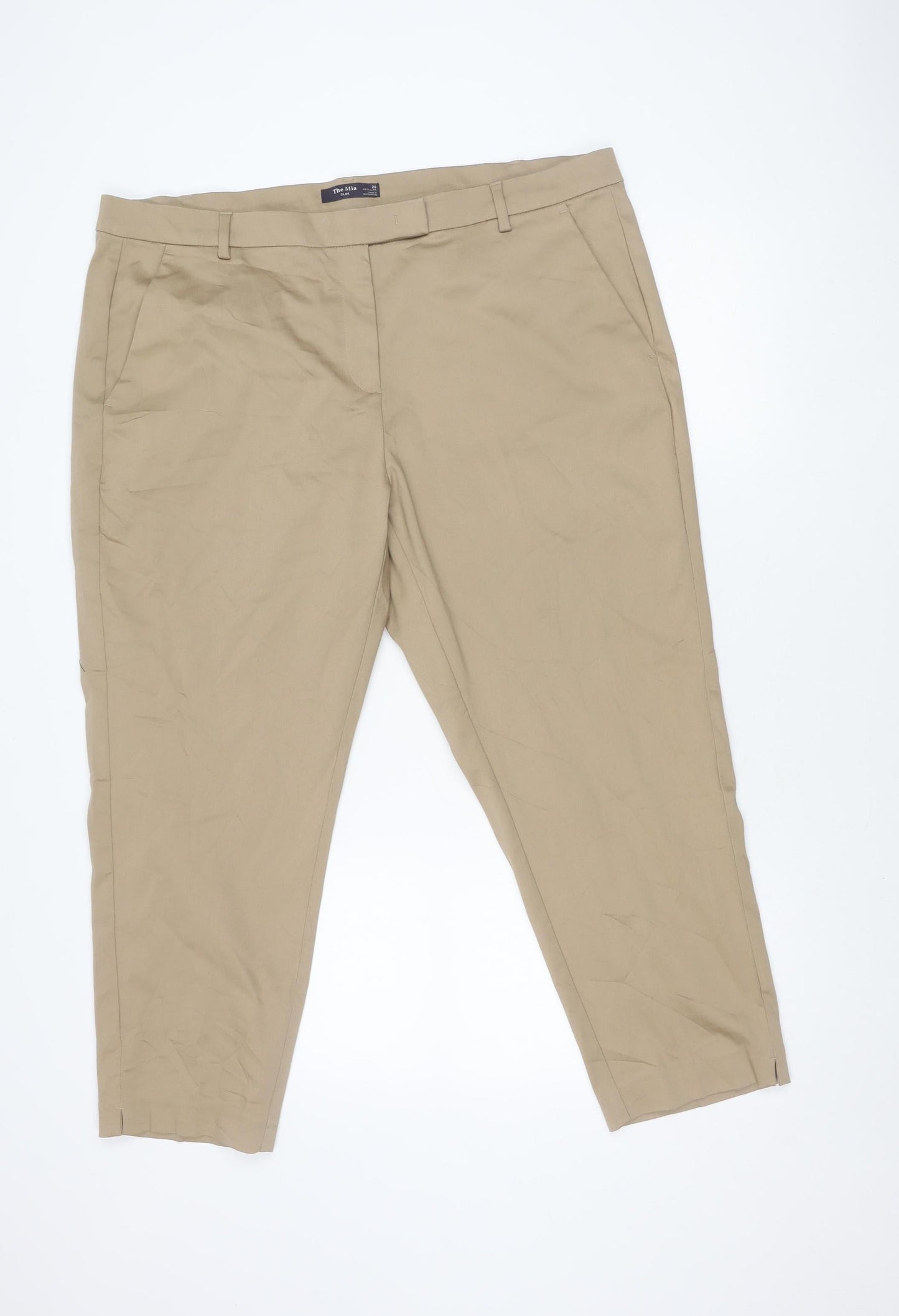 Marks and Spencer Men's Beige Chino Trousers Size 20 Regular Fit