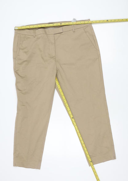 Marks and Spencer Men's Beige Chino Trousers Size 20 Regular Fit