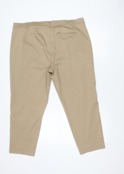 Marks and Spencer Men's Beige Chino Trousers Size 20 Regular Fit