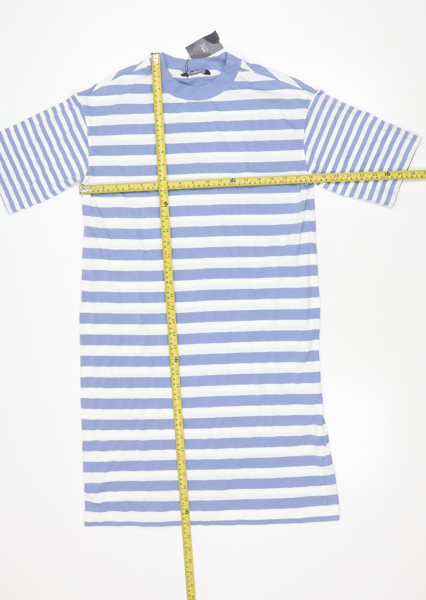 Marks and Spencer Women’s Blue Striped Long T-Shirt Dress Size 8