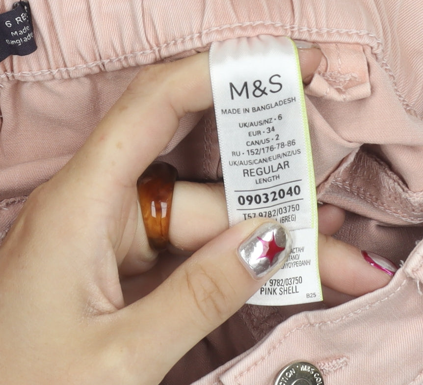 Womens UK Size 6 Marks and Spencer Regular Fit Jogger Pink Trousers