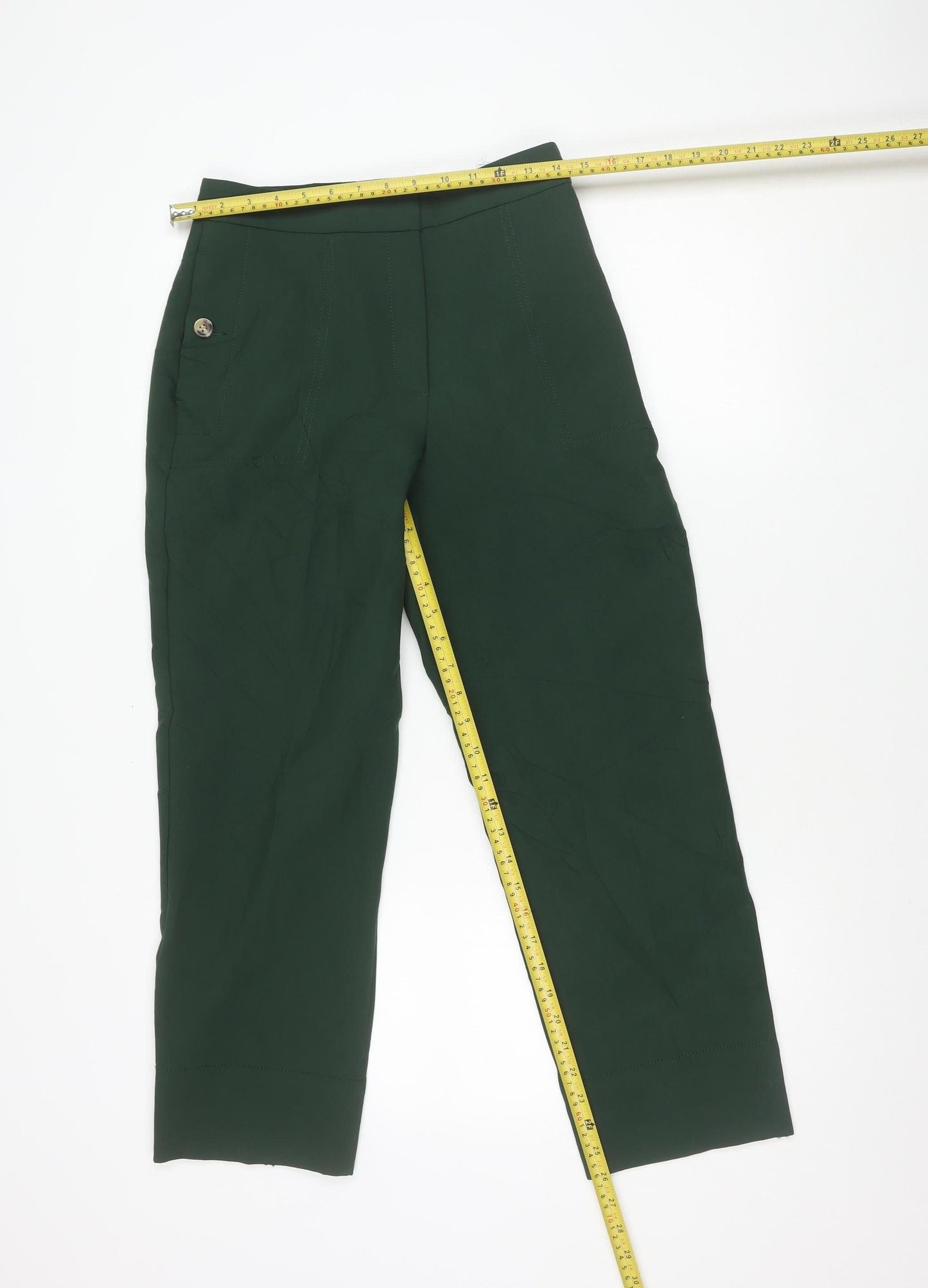 The Evie Women's Green Size 8 Straight Leg Trousers
