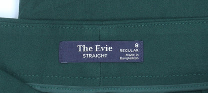 The Evie Women's Green Size 8 Straight Leg Trousers
