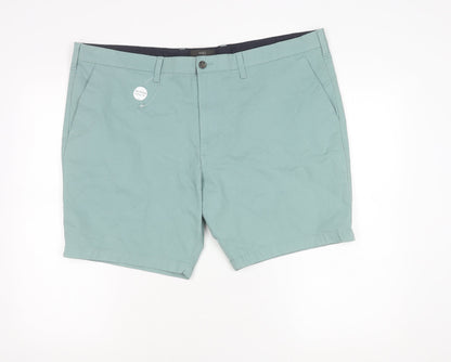 Marks and Spencer Men's Green 44 Chino Shorts Cotton Stretch Summer