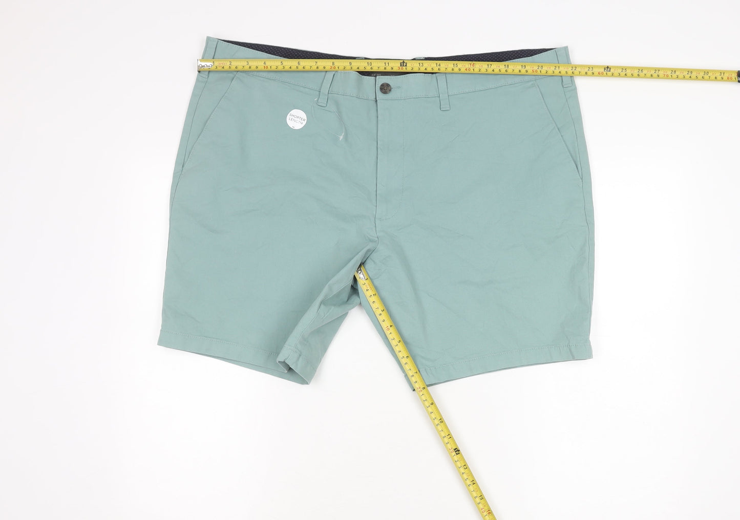 Marks and Spencer Men's Green 44 Chino Shorts Cotton Stretch Summer