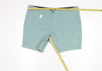 Marks and Spencer Men's Green 44 Chino Shorts Cotton Stretch Summer