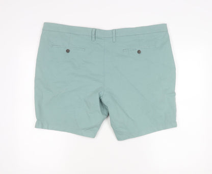 Marks and Spencer Men's Green 44 Chino Shorts Cotton Stretch Summer
