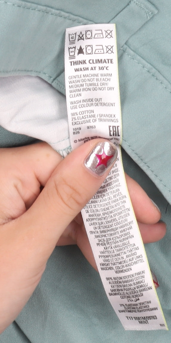 Marks and Spencer Men's Green 44 Chino Shorts Cotton Stretch Summer