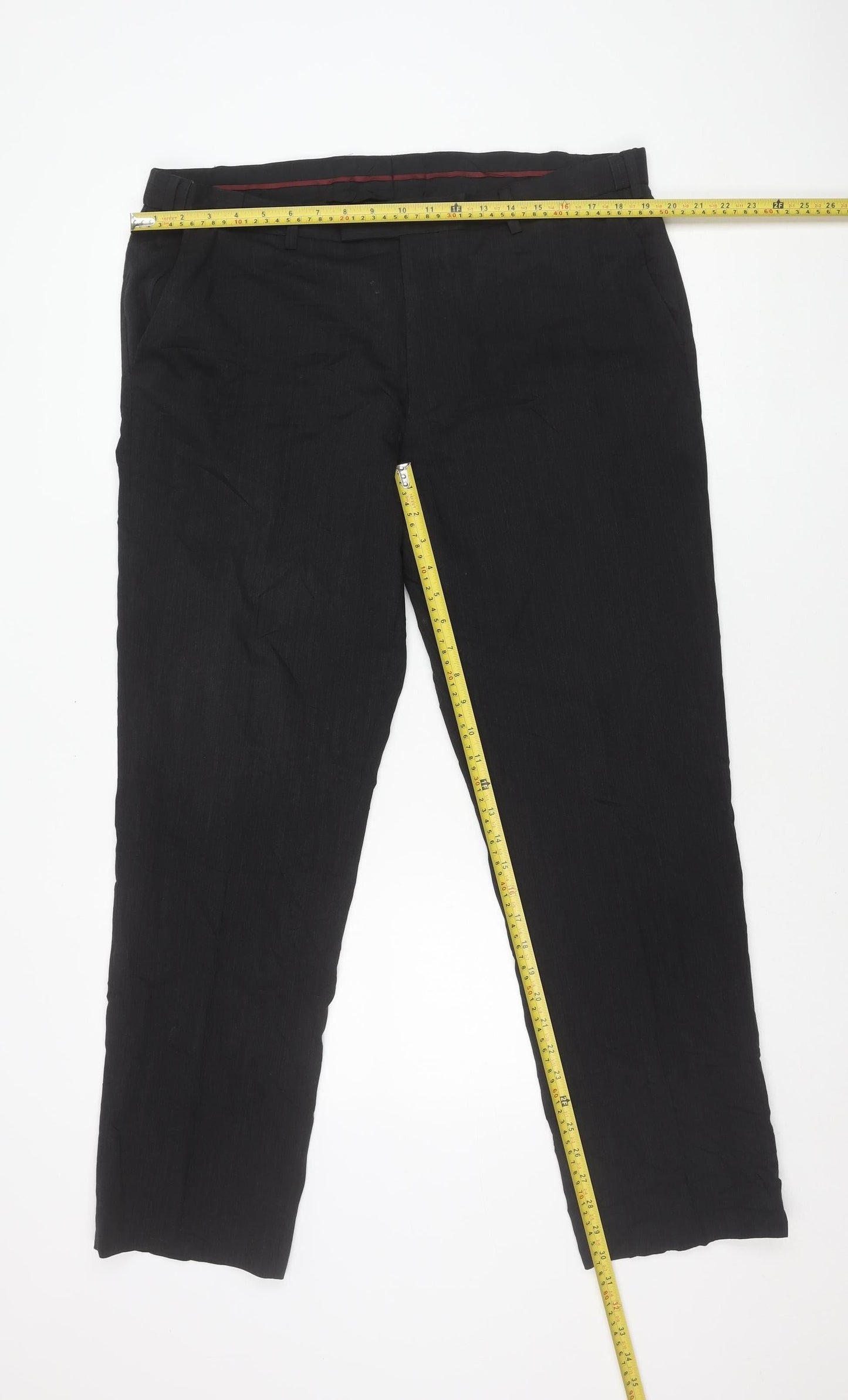 Marks and Spencer Men's Black Wool Blend Dress Trousers 38W 31L Regular