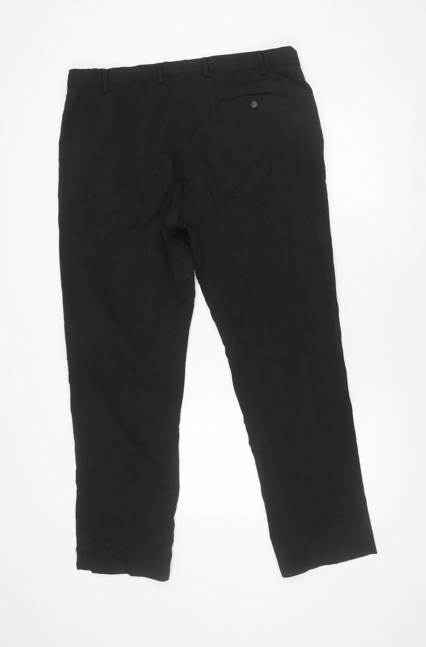 Marks and Spencer Men's Black Wool Blend Dress Trousers 38W 31L Regular