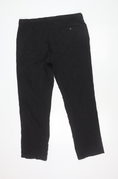 Marks and Spencer Men's Black Wool Blend Dress Trousers 38W 31L Regular
