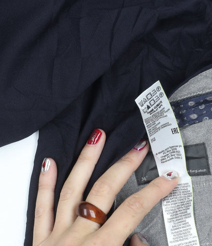 Marks and Spencer Men's Navy 36R Dress Pants Wool Blend