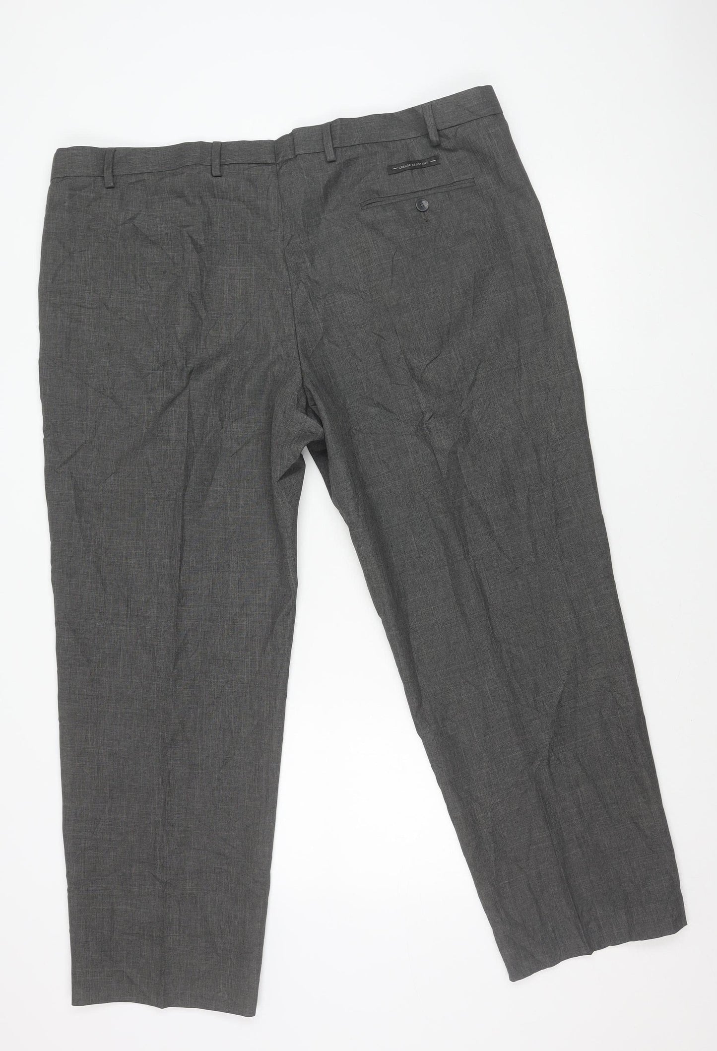 Marks and Spencer Men’s Grey Regular Fit Dress Trousers 44W 29L