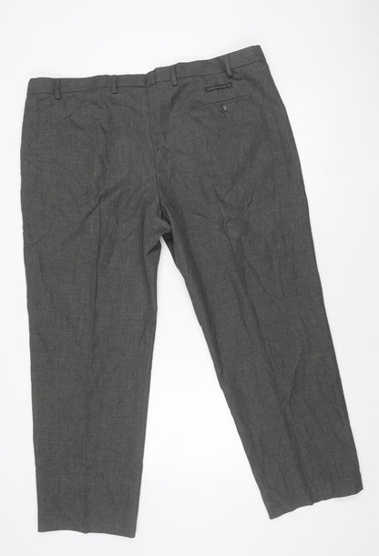 Marks and Spencer Men’s Grey Regular Fit Dress Trousers 44W 29L