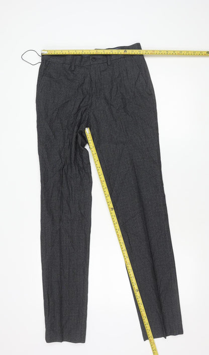 Marks and Spencer Men’s Grey Check Slim Fit Trousers 30x33