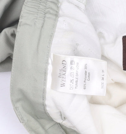 Farah Weekend Men’s Beige Chino Trousers 34W 31L Regular Fit Straight Leg