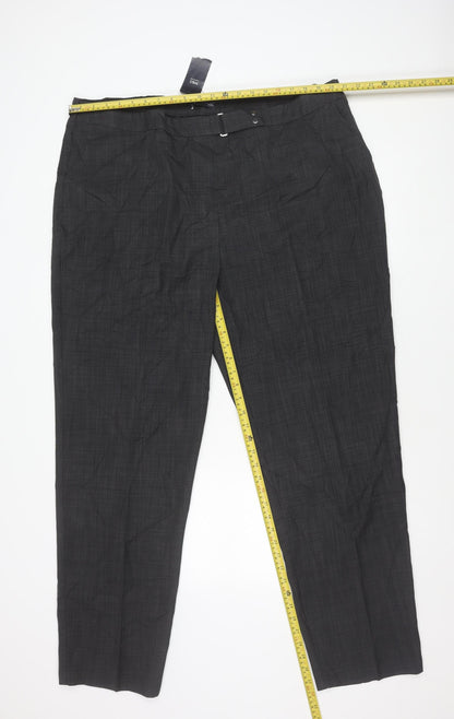 Marks and Spencer Men's Grey Check 24in Waist Straight Trousers