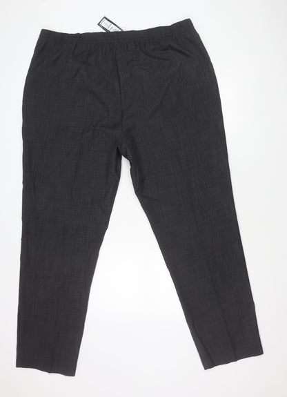 Marks and Spencer Men's Grey Check 24in Waist Straight Trousers