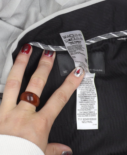 Marks and Spencer Men's Grey 30in Waist 31in Leg Regular Fit Chino Trousers