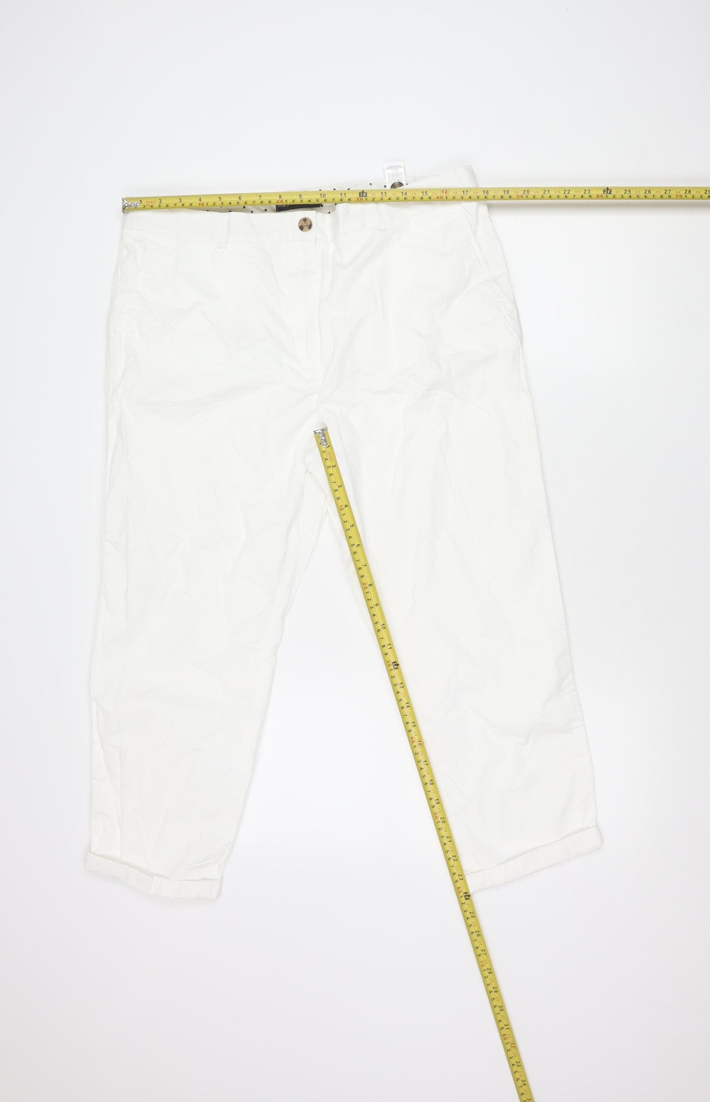 Womens UK Size 6 Marks and Spencer Regular Fit Cargo White Trousers