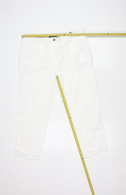Womens UK Size 6 Marks and Spencer Regular Fit Cargo White Trousers