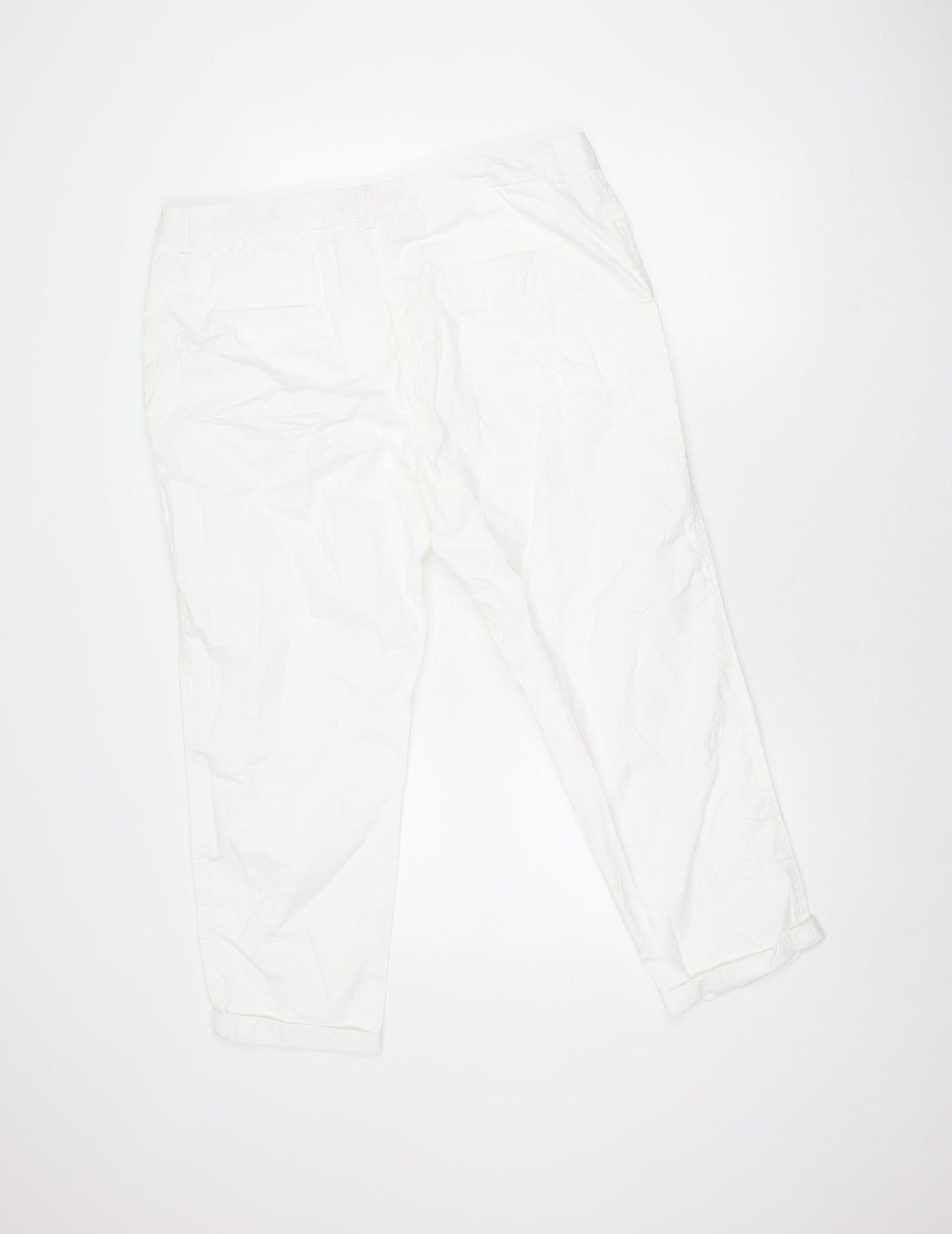 Womens UK Size 6 Marks and Spencer Regular Fit Cargo White Trousers