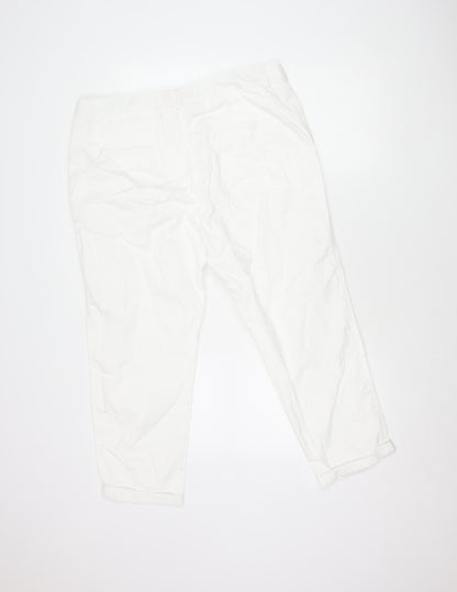 Womens UK Size 6 Marks and Spencer Regular Fit Cargo White Trousers