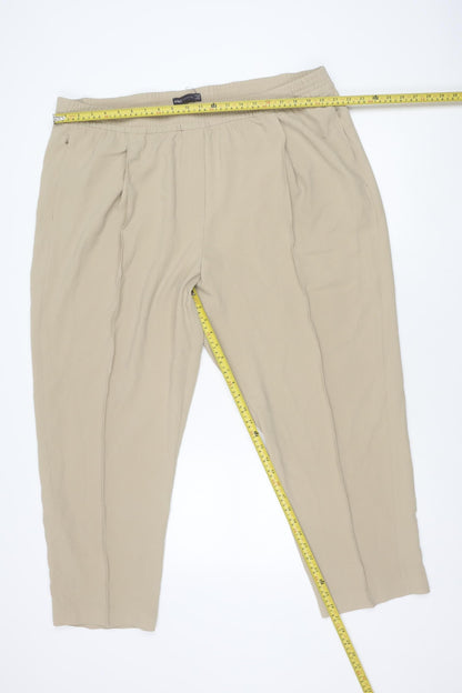 Womens UK Size 24 Marks and Spencer Regular Fit CasualTravel Beige Trousers