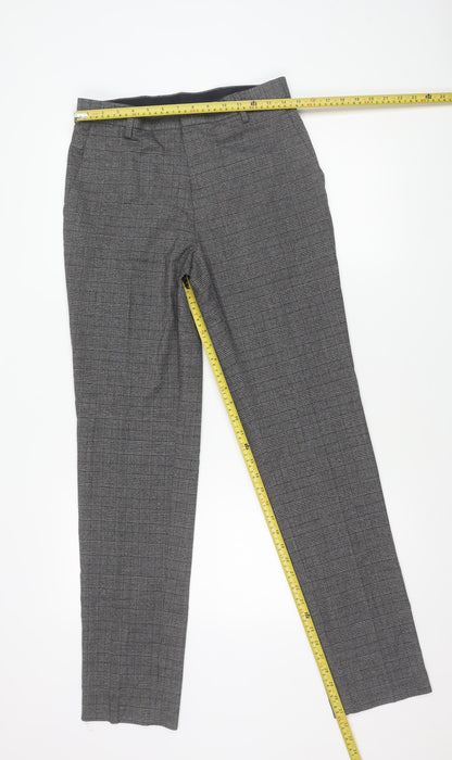 Marks & Spencer Men’s Grey Check Slim Fit Trousers 30W 33L
