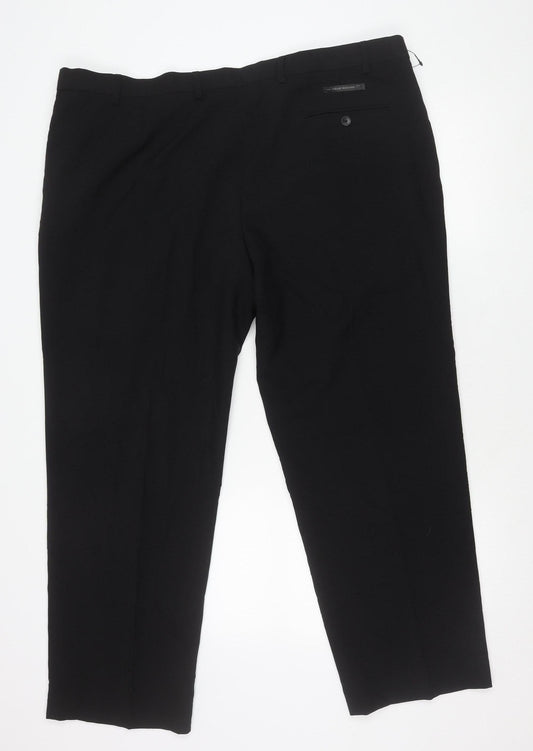 Womens UK Size 44 Marks and Spencer Regular Fit BusinessWorkwear Black Trousers