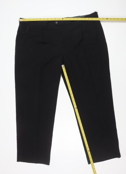 Womens UK Size 44 Marks and Spencer Regular Fit BusinessWorkwear Black Trousers