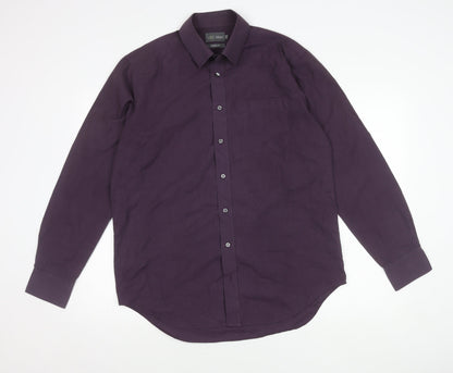 Marks and Spencer Men's Purple 16in Collar Regular Fit Woven Shirt