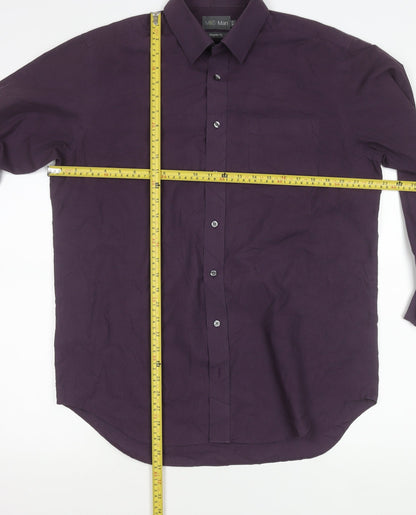 Marks and Spencer Men's Purple 16in Collar Regular Fit Woven Shirt
