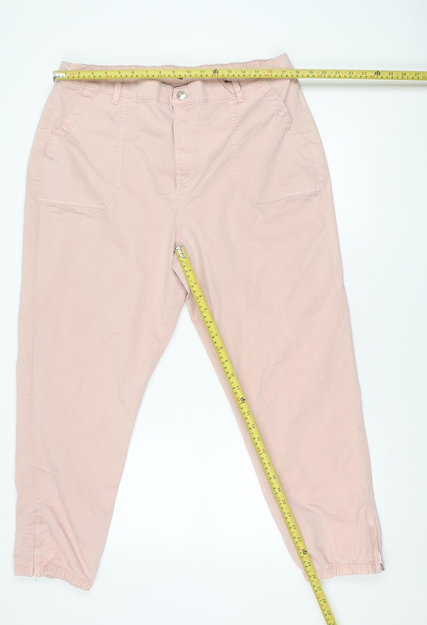 Womens UK Size 20 Marks and Spencer Regular Fit Cargo Pink Trousers