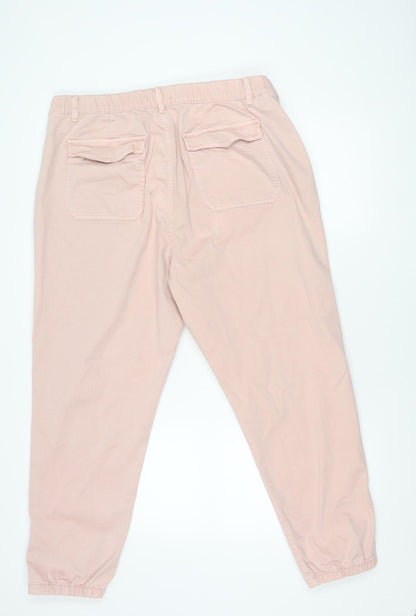 Womens UK Size 20 Marks and Spencer Regular Fit Cargo Pink Trousers