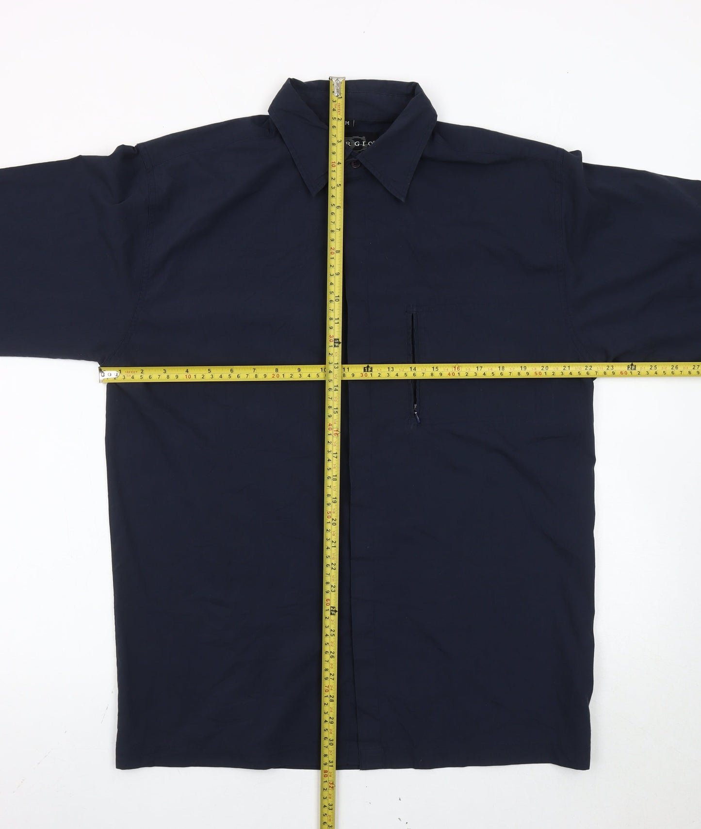 Giorgio Men's Blue M Long Sleeve Woven Cotton Button-Up Shirt