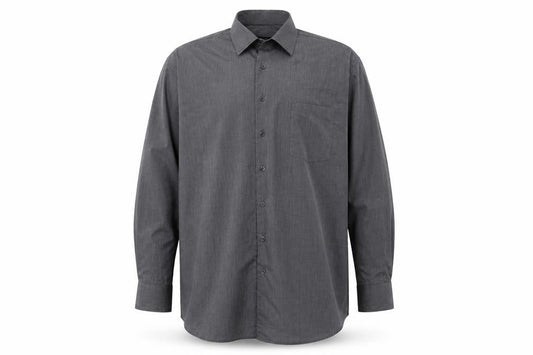 PkZ Men's Grey Long Sleeve Woven Button-Up Shirt Size 16.5 Regular