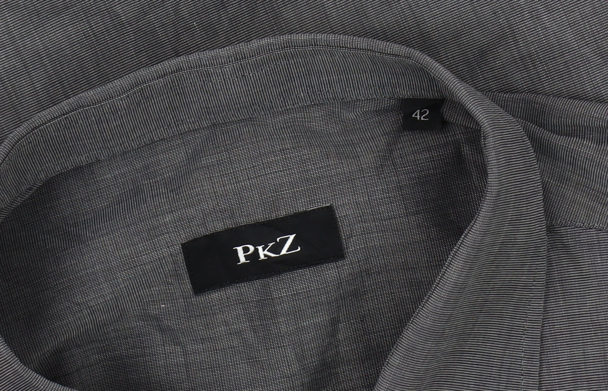 PkZ Men's Grey Long Sleeve Woven Button-Up Shirt Size 16.5 Regular