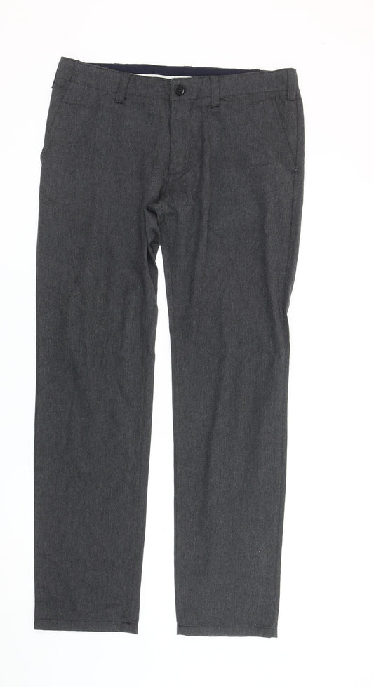 Zara Man Men's Grey Chino Trousers Size M 32W Regular Fit Straight Leg