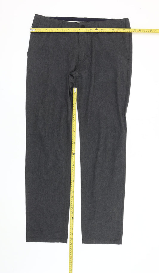 Zara Man Men's Grey Chino Trousers Size M 32W Regular Fit Straight Leg