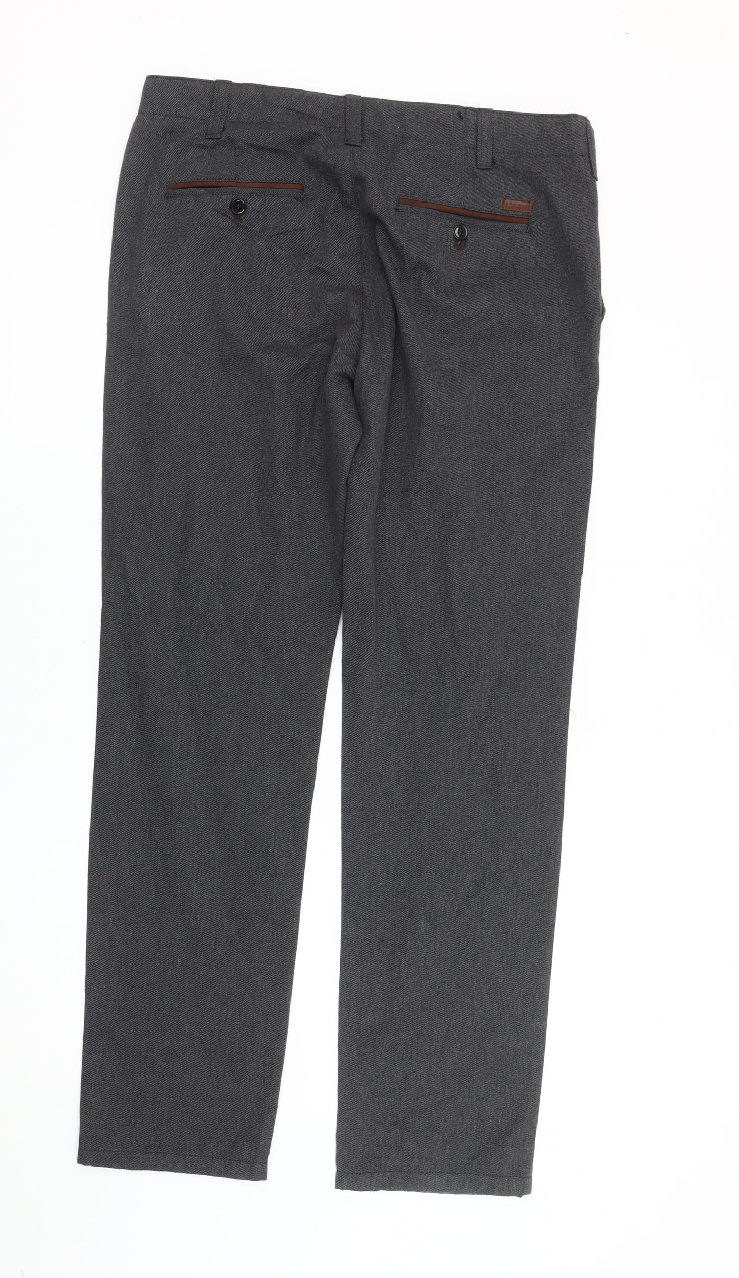 Zara Man Men's Grey Chino Trousers Size M 32W Regular Fit Straight Leg