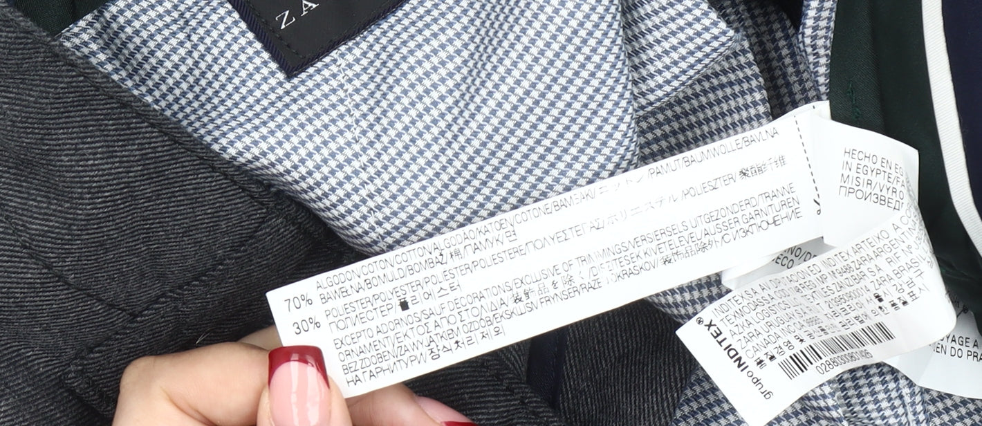 Zara Man Men's Grey Chino Trousers Size M 32W Regular Fit Straight Leg