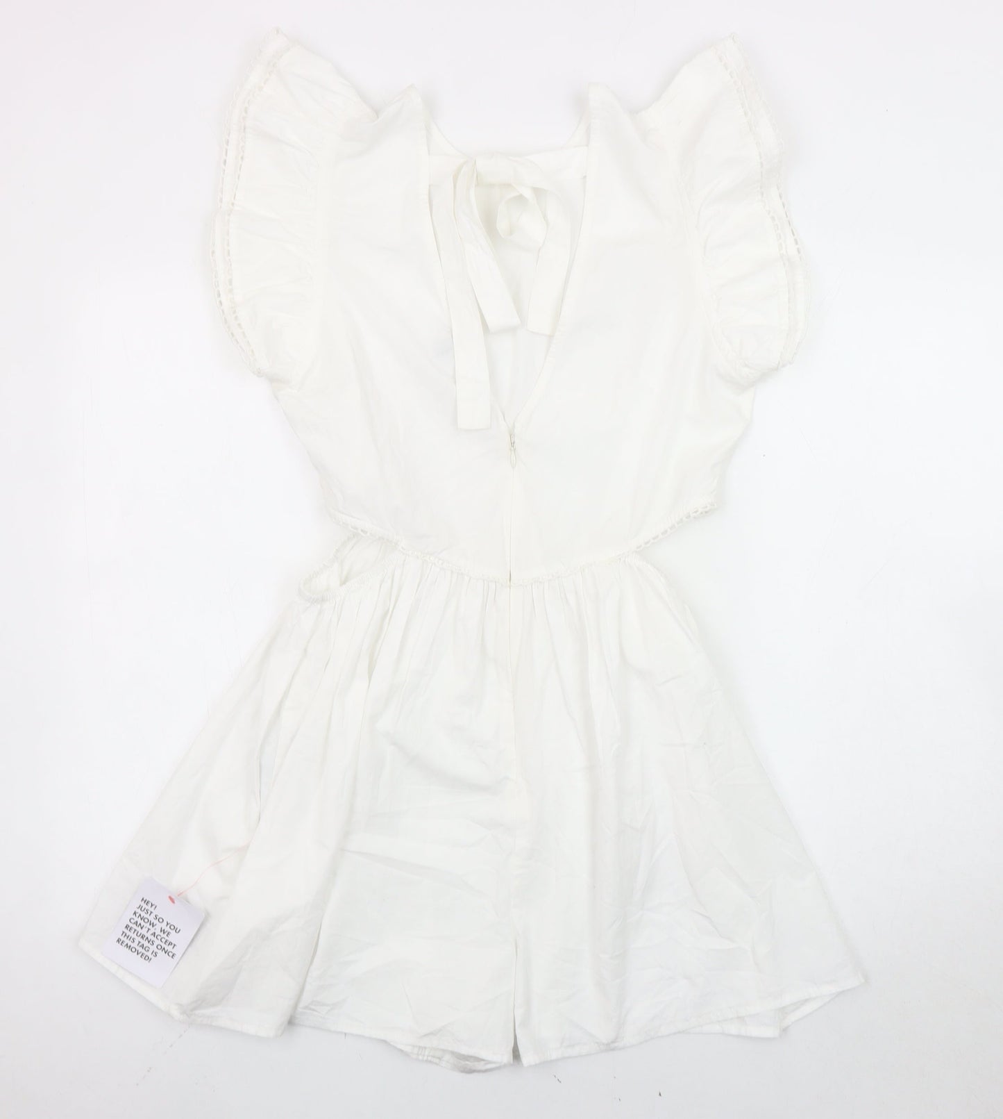Womens UK Size 12 ASOS DESIGN One-Piece White Playsuit