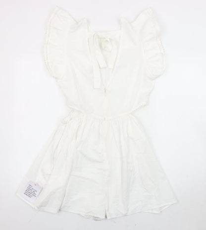 Womens UK Size 12 ASOS DESIGN One-Piece White Playsuit