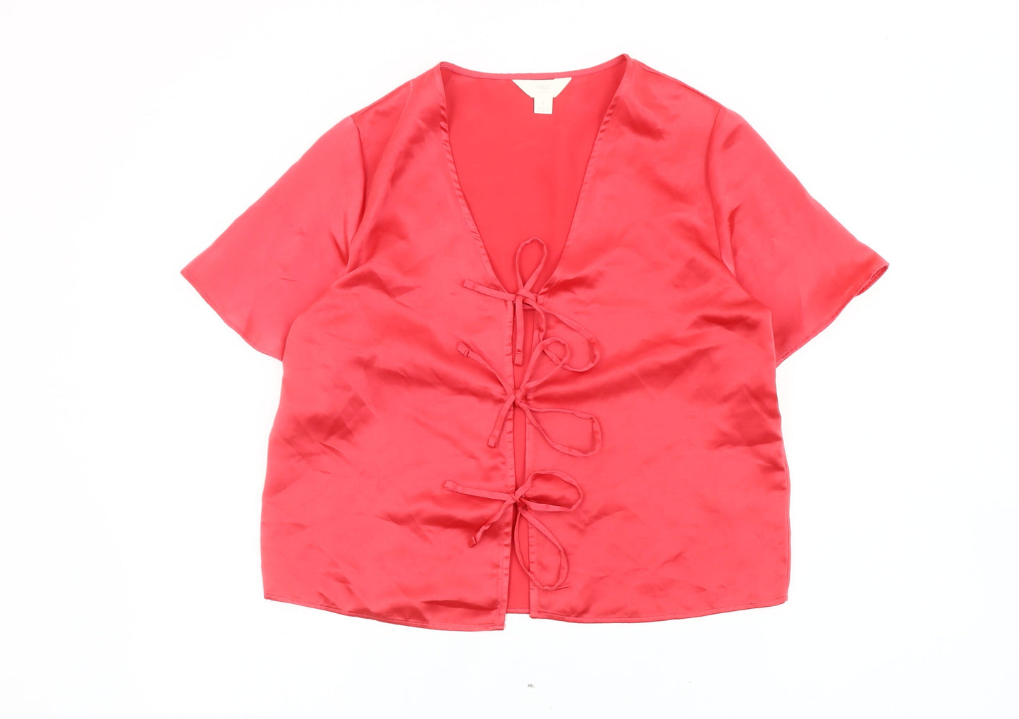 Womens UK Size 8 Marks and Spencer Red Wrap Blouse